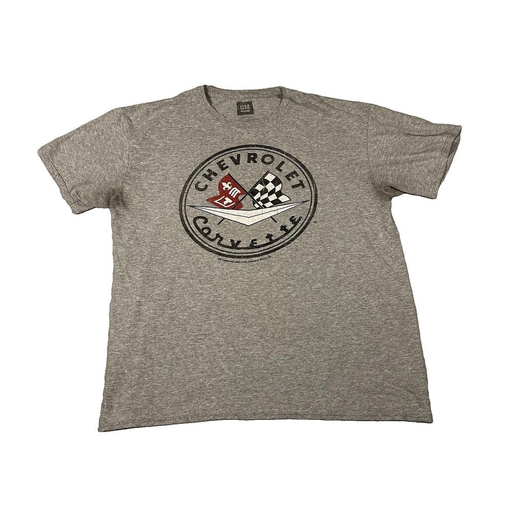 Chevrolet Corvette Shirt Mens XL Gray Heather GM Licensed Graphic Classic Tee